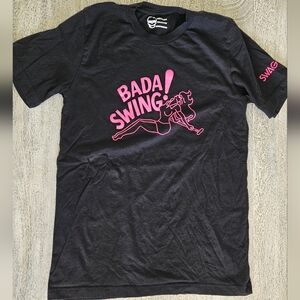 Swag Golf Black T-Shirt with Pink Graphic